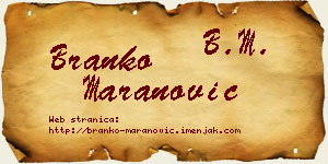 Branko Maranović vizit kartica